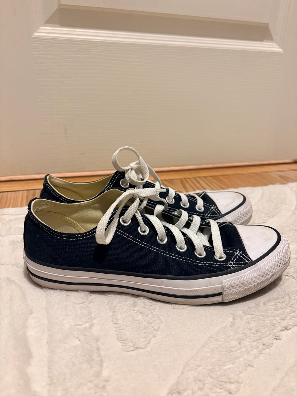 Converse Low-Top Canvas Sneakers in Black and White